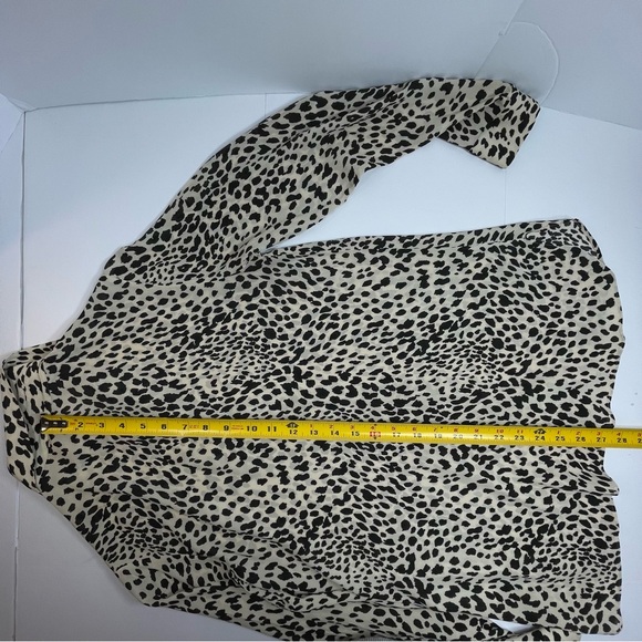 MASSIMO DUTTI Women's Tan Brown Animal Print Long Sleeve Blouse Size 4 - Picture 8 of 8